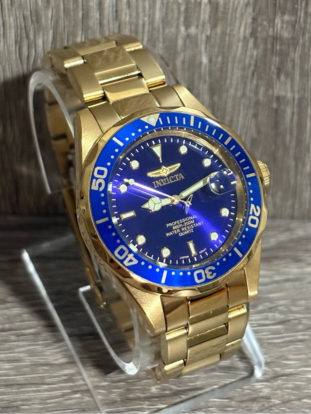 Blue Invicta Pro Diver Men’s Watch With New Battery